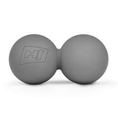 Силиконовый массажный двойной мяч 63 мм Hop-Sport HS-S063DMB Серый Орехов