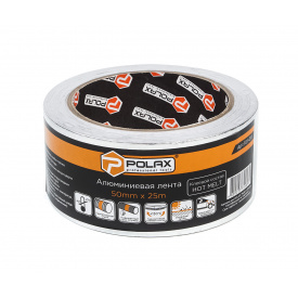 Скотч клейкая лента Polax алюминиевая высокотемпературная сверхпрочная 50 мм х 25 м (101-011)