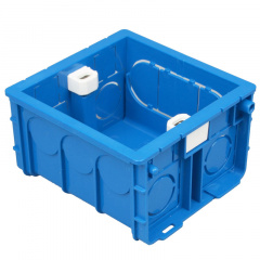 Квадратный подрозетник Compact для твердых стен / пластик 50 мм азиатский стандарт Blue (JC50Blue) Львів