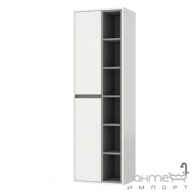 Подвесной пенал Mirater Iris 50x33 матовый белый/графит, левосторонний