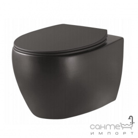 Подвесной безободковый унитаз с сидением slim softclose Devit Acqua 3020155B матовый черный