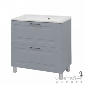 Напольная тумба с раковиной Mirater Alba 80 серая глянцевая