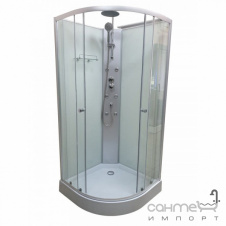 Душевой бокс Veronis BKN-1-05 90х90х215 профиль хром, задние стенки белые, двери прозрачные