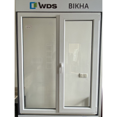 Вікно 1300x1400 мм монтажна ширина 70 мм профіль WDS Ekipazh Ultra 70 з двокамерним енергозберігаючим склопакетом 32 мм Нове