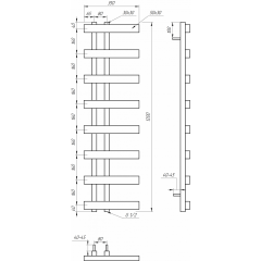 Полотенцесушитель Genesis Aqua Magnum Light (1000x350) Сарни