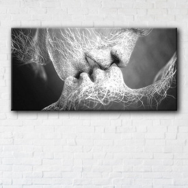 Картина на холсте IBR Black and White Kiss 90x180 см