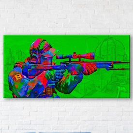 Картина на холсте IBR Counter Strike Green 90x180 см