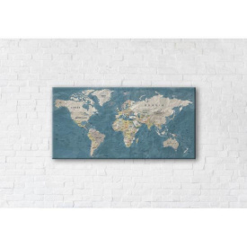 Картина на холсте IBR World Map 90x180 см