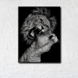 Картина на холсте IBR Family of Lions 110x145 см