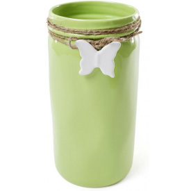 Ваза настольная для цветов Flowers Garden Бабочка 26 см ceramic , зеленая Bona DP41722