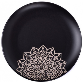 Тарелка десертная Kora круглая 20.5 см Черная Limited Edition JH2068-1