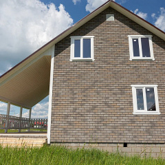 Фасадна плитка HAUBERK Сіро-бежева цегла Київ