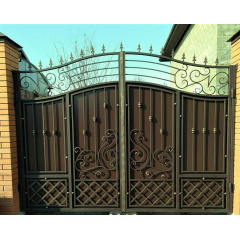Ворота кованые с профнастилом B0049 Legran Сумы