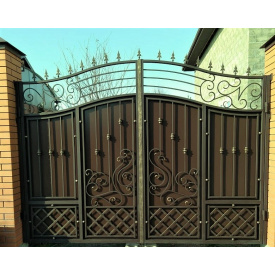 Ворота кованые с профнастилом B0049 Legran