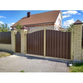 Кованые ворота из профнастилом Код: А-0107