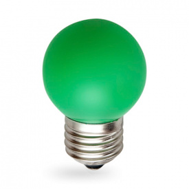Лампа светодиодная шар G45 1W E27 зеленая LB-37 Feron
