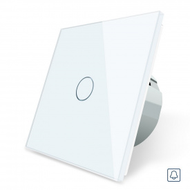 Сенсорна кнопка Імпульсний вимикач Майстер кнопка Прохідний димер Livolo білий скло (VL-C701H-11)