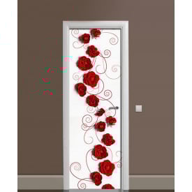 Наклейка на дверь Zatarga «Вензель в бутонах» 650х2000 мм виниловая 3Д наклейка декор самоклеящаяся