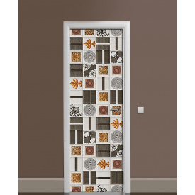 Наклейка на двері Zatarga «Детальне ліплення» 650х2000 мм вінілова 3Д наклейка декор самоклеюча