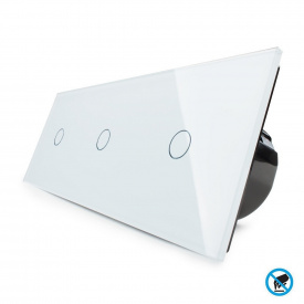Безконтактний вимикач Livolo 3 каналу (1-1-1) білий скло (VL-C701/C701/C701-PRO-11)