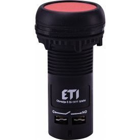 Моноблочная утопленная кнопка ETI 004771450 ECF-10-R (1NO красная)