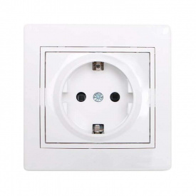 Розетка Lezard Mira с заземлением Белая (701-0202-122B)