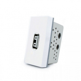Механізм розетка USB Livolo з блоком живлення 2.1А, 5V білий (VL-C7-1USB-11)
