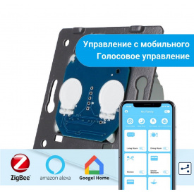 Механізм сенсорний прохідний Wi-Fi вимикач Livolo ZigBee 2 каналу (VL-C702SZ)