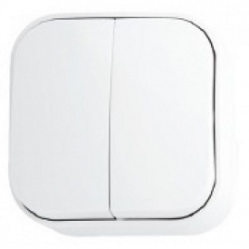 Выключатель 2-клавишный белый EVA