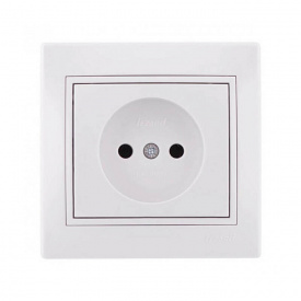 Розетка без заземления Lezard Mira Белая (701-0202-121B)