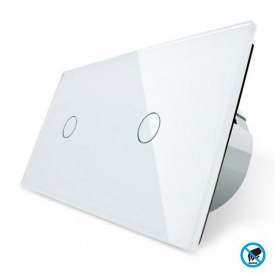 Безконтактний вимикач Livolo 2 каналу (1-1) білий скло (VL-C701/C701-PRO-11)