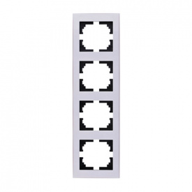 Четверная рамка Lezard Rain вертикальная Белая с боковой вставкой (703-0202-154)