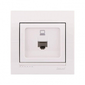 Компьютерная розетка Lezard Deriy RJ45 5 категория Белая (702-0202-139)