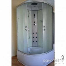 Гидромассажный бокс Atlantis AKL-50P 90x90x215 профиль хром, стекло фабрик (мелкий кубик)