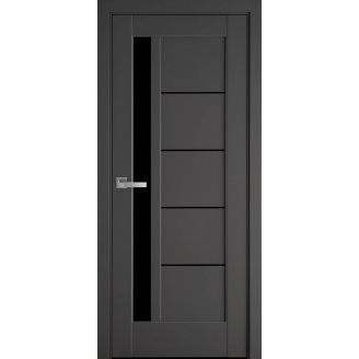Межкомнатные двери Грета Премиум с черным стеклом Новый Стиль 600х900x2000 мм