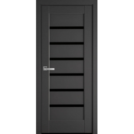 Міжкімнатні двері Ліннея із чорним склом Новий Стиль 600х900x2000 мм