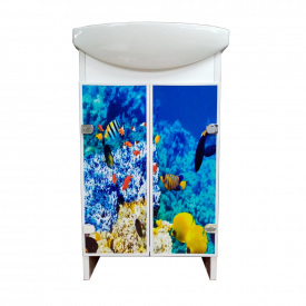 Тумба The Mix Eco Green light Fish с умывальником 50 см