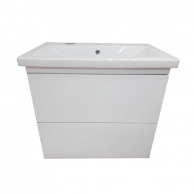 Подвесная тумба Mikola-M Plastic 2.0 White с ум. Como 70 см 2 ящ система push