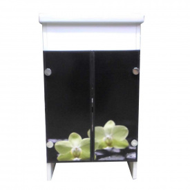 Тумба Mikola-M Eco Green light Орхидея с квадратным умывальником 50 см