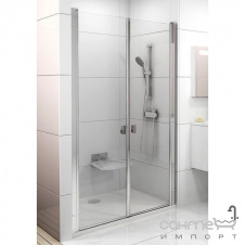 Душевые двери Ravak Chrome CSDL2-110 белый/прозрачное 0QVDC10LZ1