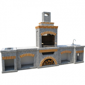 Камин печь барбекю Манчестер в комплекте