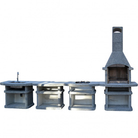 Камин барбекю уличный Сицилия комплект люкс 