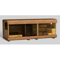 Мобильная квадро баня бочка под ключ 6,0х2,4 м Тернополь