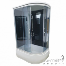 Гидромассажный бокс Atlantis AKL 120P (XL) L 120х80х215 профиль хром, стекло прозрачное, стенки белые