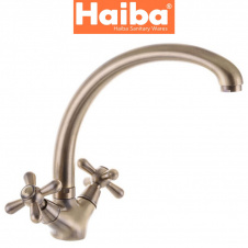 Змішувач для умивальника ялинка на шпильці 15см HAIBA HANSBERG WHITE Chr-004