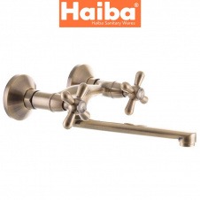 Змішувач для кухні, Вухо на гайці HAIBA Mars BLACK Chr-011