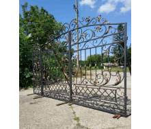 Кованые ворота открытые художественные патинированые Legran