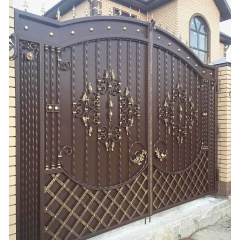 Въездные закрытые кованые ворота под автоматику Legran Харьков