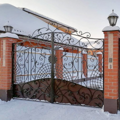 Кованые ворота открытые фигурные утончённые металлические Legran Белая Церковь