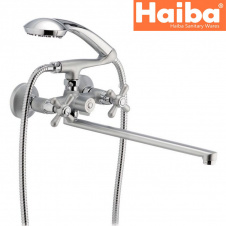 Смеситель для ванны длинный нос HAIBA DOMINOX SATIN EURO Chr-140